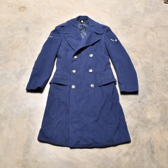 Vintage 60s USAF Air Force Overcoat 1085 Blue Coat US Military