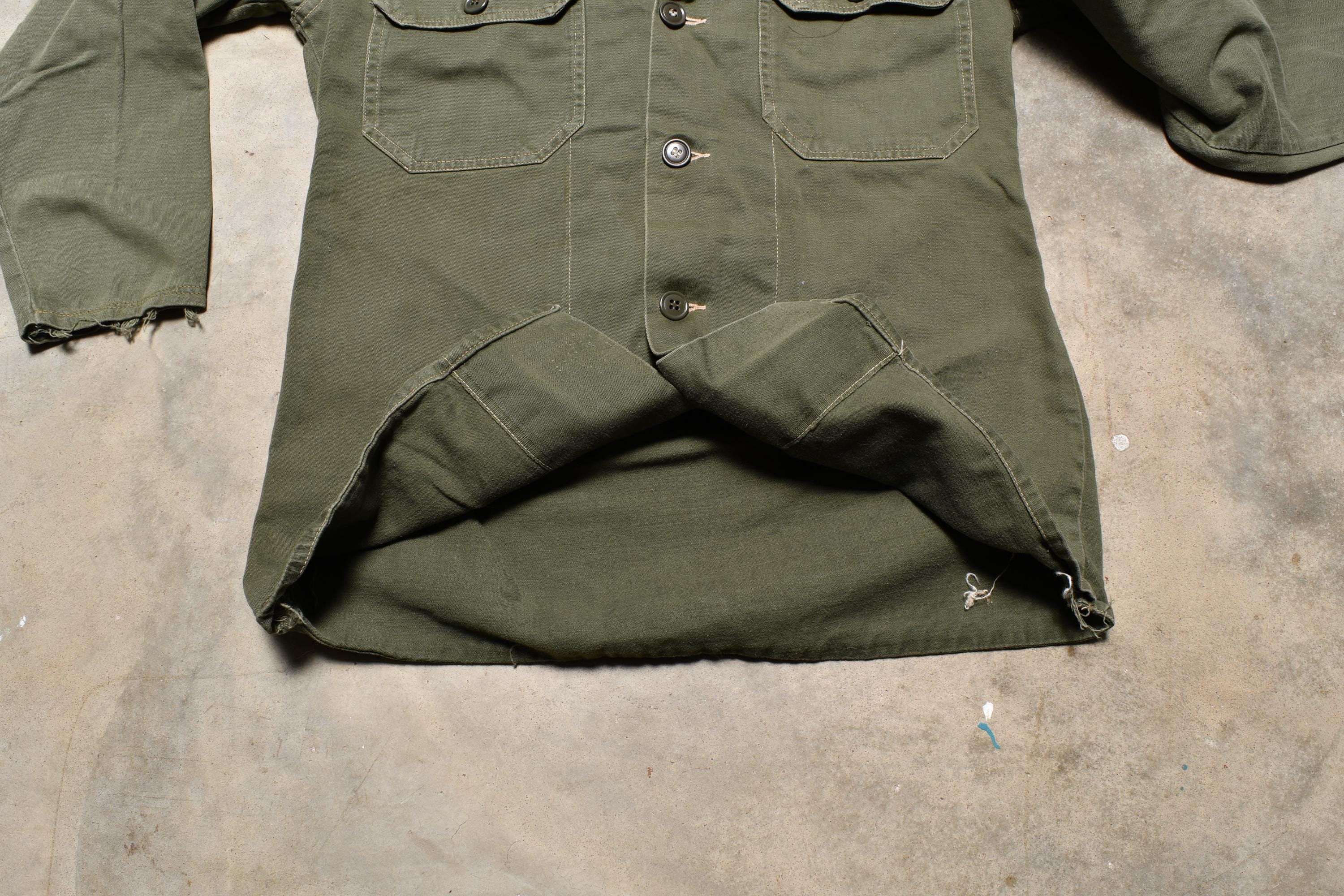 Vintage 60s US Military Army Utility Shirt 1960 Vietnam War Era