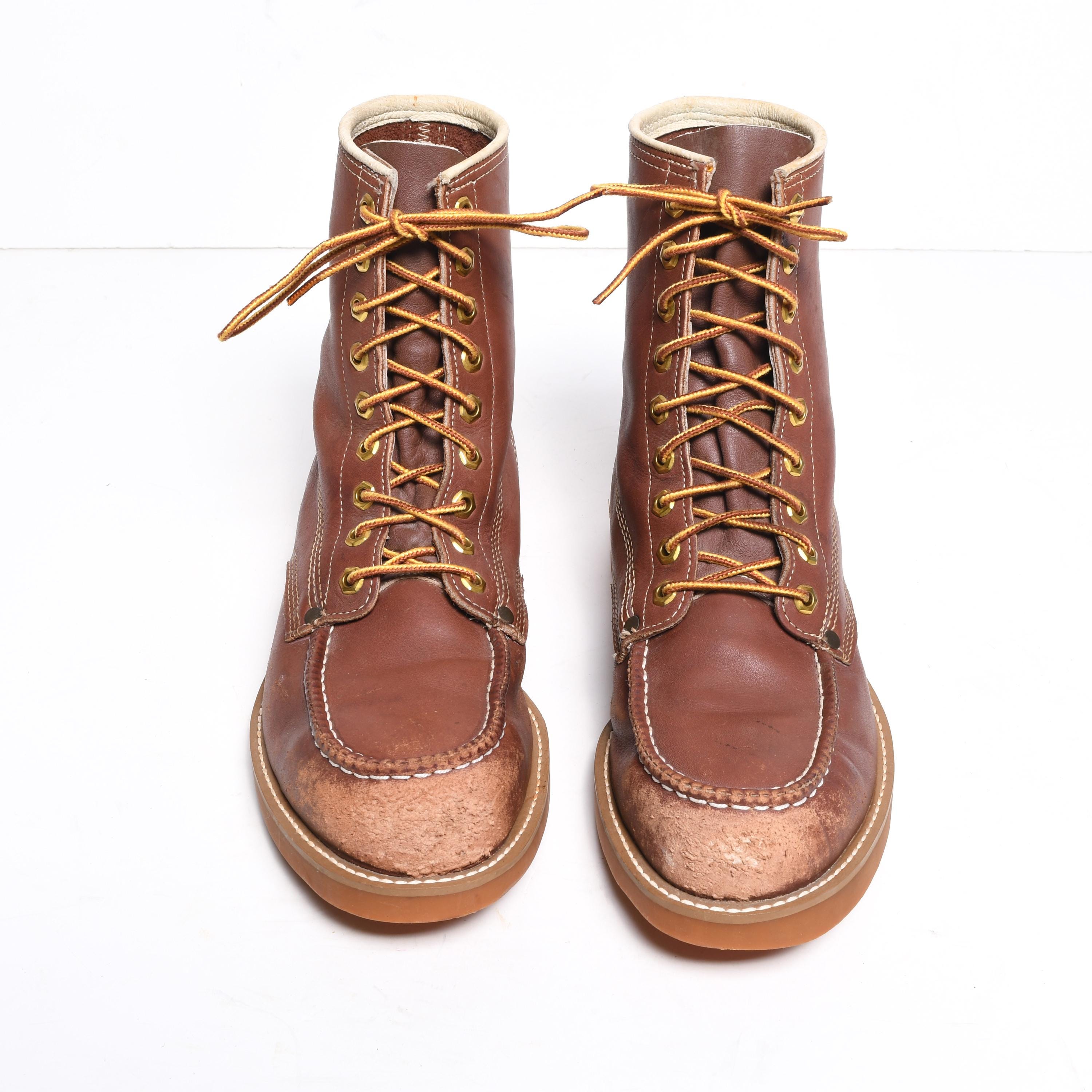 Vintage 80s Iron Age Work Boots Brown Leather Men Size 10  display picture 1