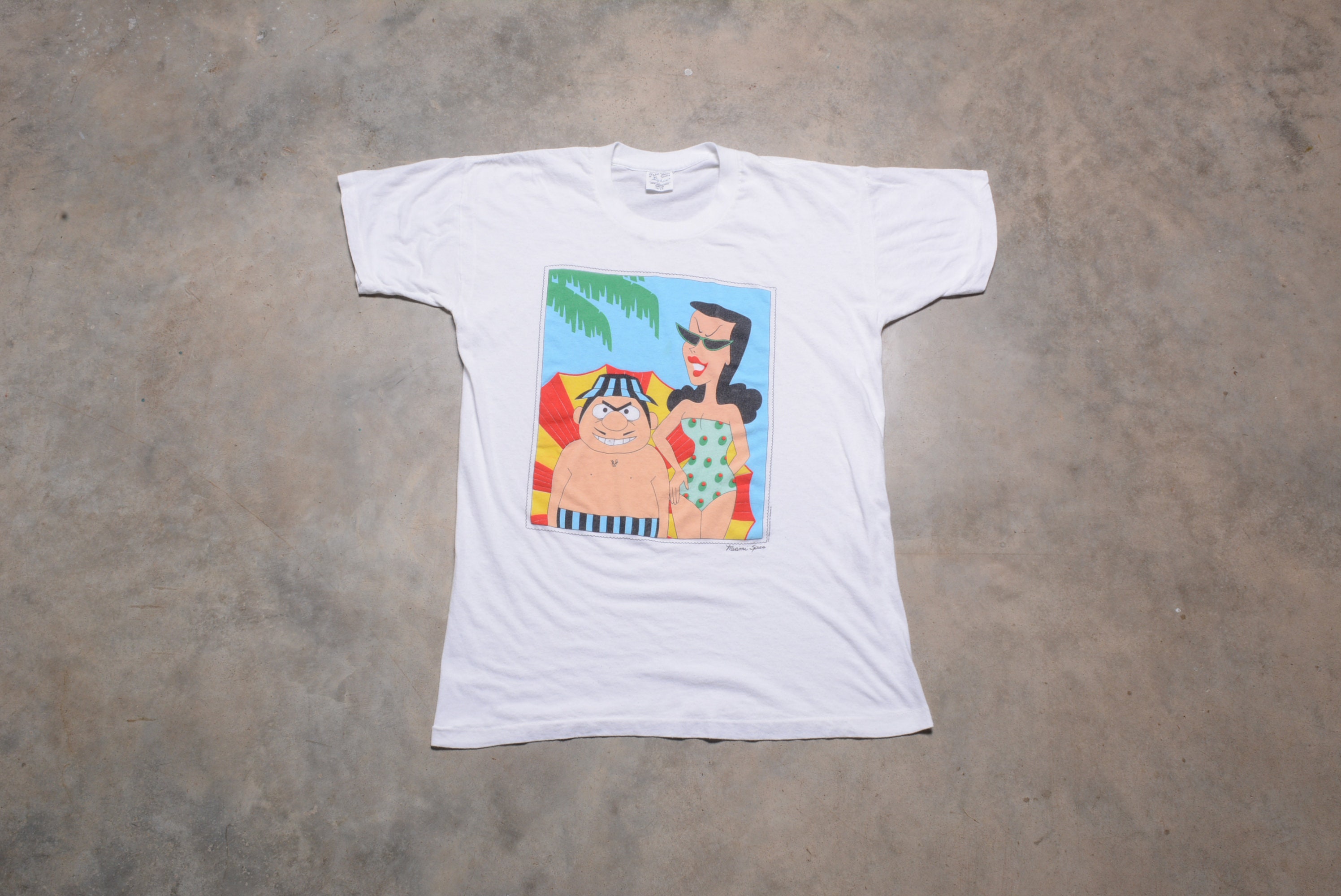 Vintage 80s Miami Spies T-shirt Boris Natasha PAT Ward Desantis