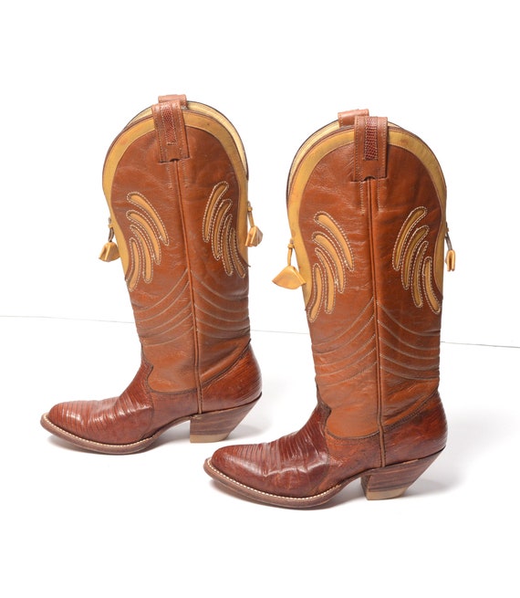 Vintage Montana botas de vaquero de la piel de lagarto iguana | Etsy España