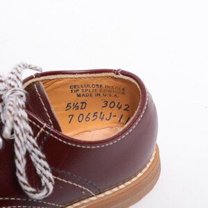 vintage 60s 70s moc toe shoes NOS deadstock brown leather Thom McAn 1960 1970 boy size 5.5 5 1/2 gum sole image 4