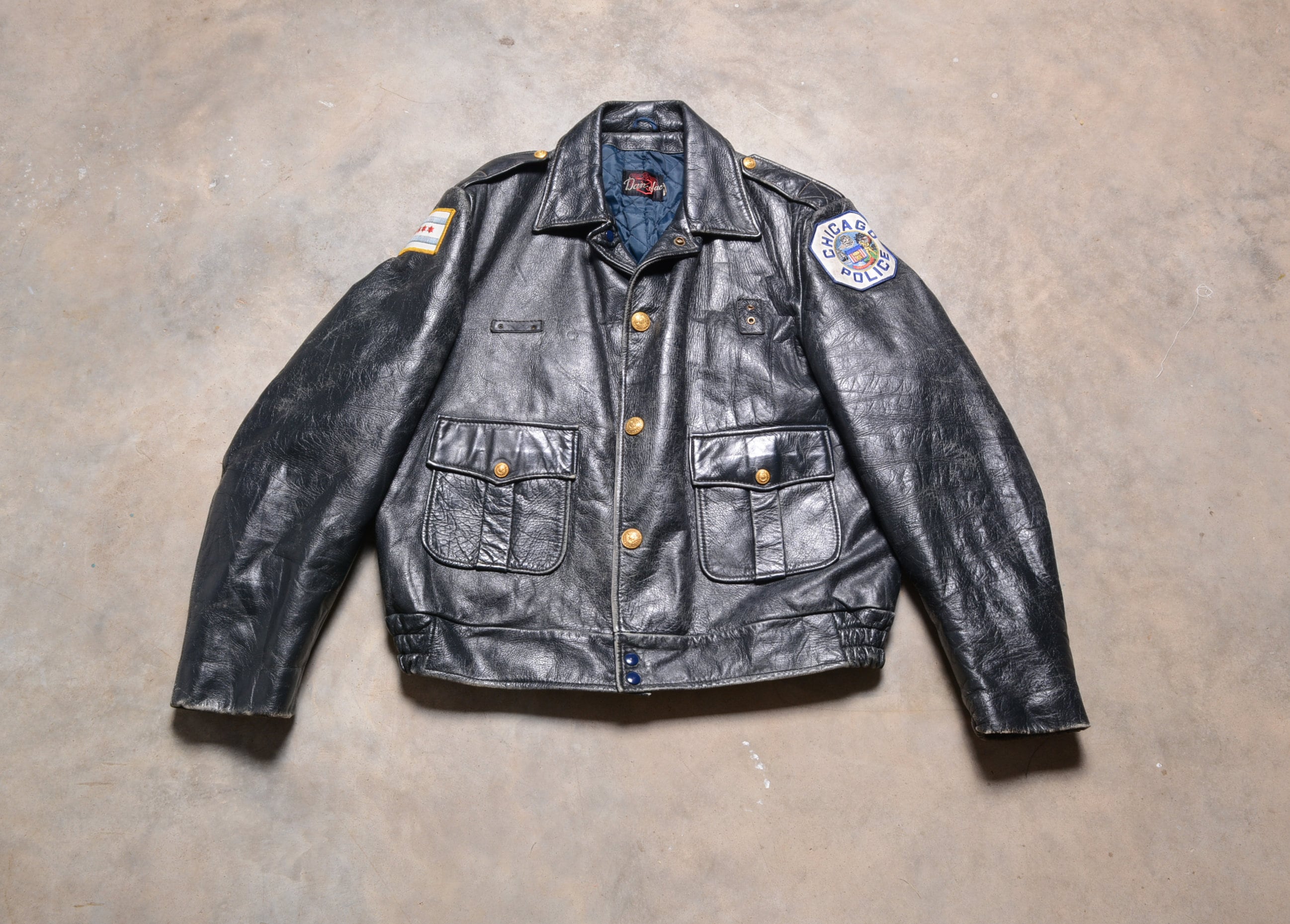 Vintage 50s 60s Chicago Police Leather Jacket Law Vintage 50s 60s Chicago Police Leather Jacket Law