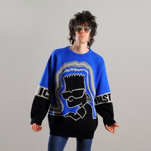 Vintage 90s Ice Iceberg History Bart Simpson Sweater Oversize Hip