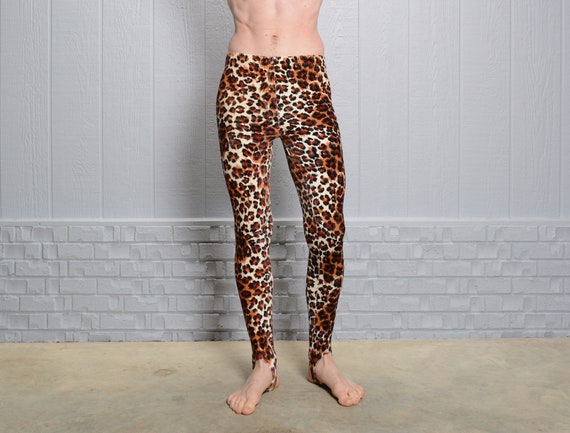 Vintage 70s Leopard Print Tights Velvet 