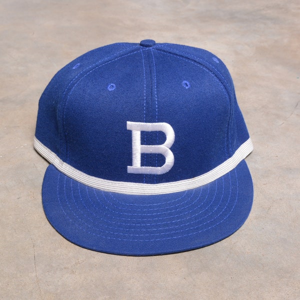 vintage 90s Brooklyn Dodgers hat 1915 logo MLB baseball cap fitted American Needle USA size 7 3/8 grosgrain ribbon trim