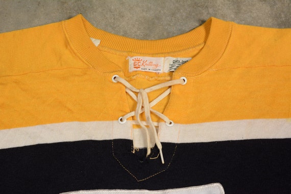 vintage 60s 70s GC Knitting hockey jersey Schlitz… - image 3