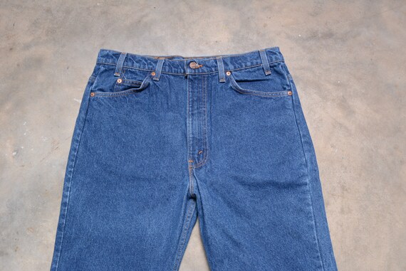 Vintage 70s 80s Levis 517 Jeans Straight Boot Cut Dark Wash Orange