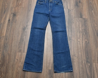 vintage 70s Lee Riders jeans dark wash 1970 bootcut flare 30 waist 30x35 30L long Talon 42 zipper