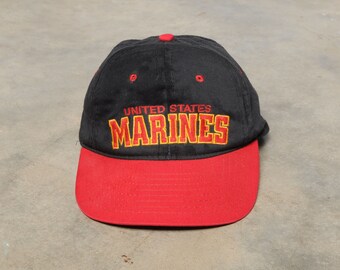 vintage 80er Jahre USMC Hut Snapback Kappe US Army Marines Corp bestickter Hut 1980er Vintage Hut Made in USA