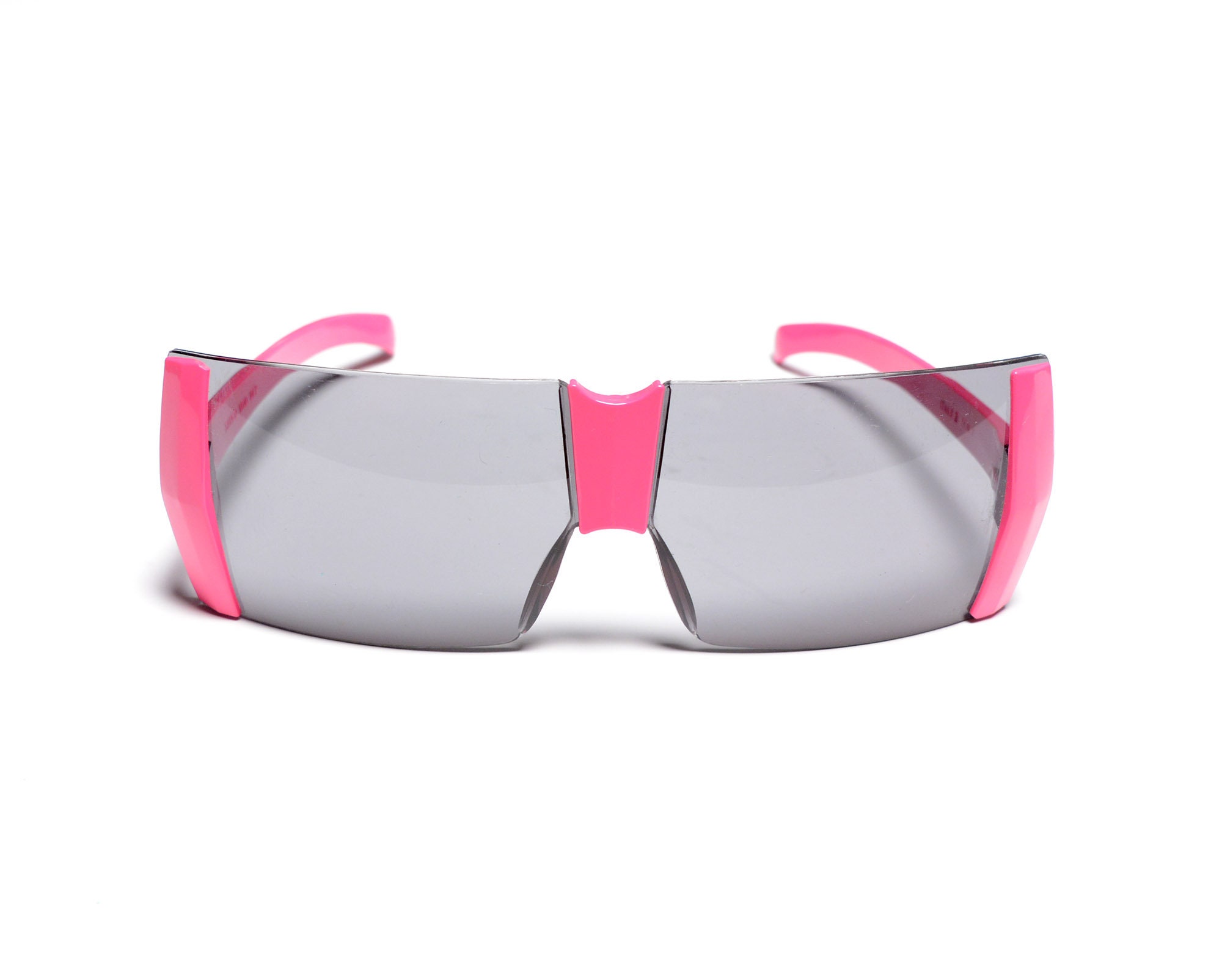 Vintage 60s 70s Black Pink Plastic Sunglasses Mod Space Age 