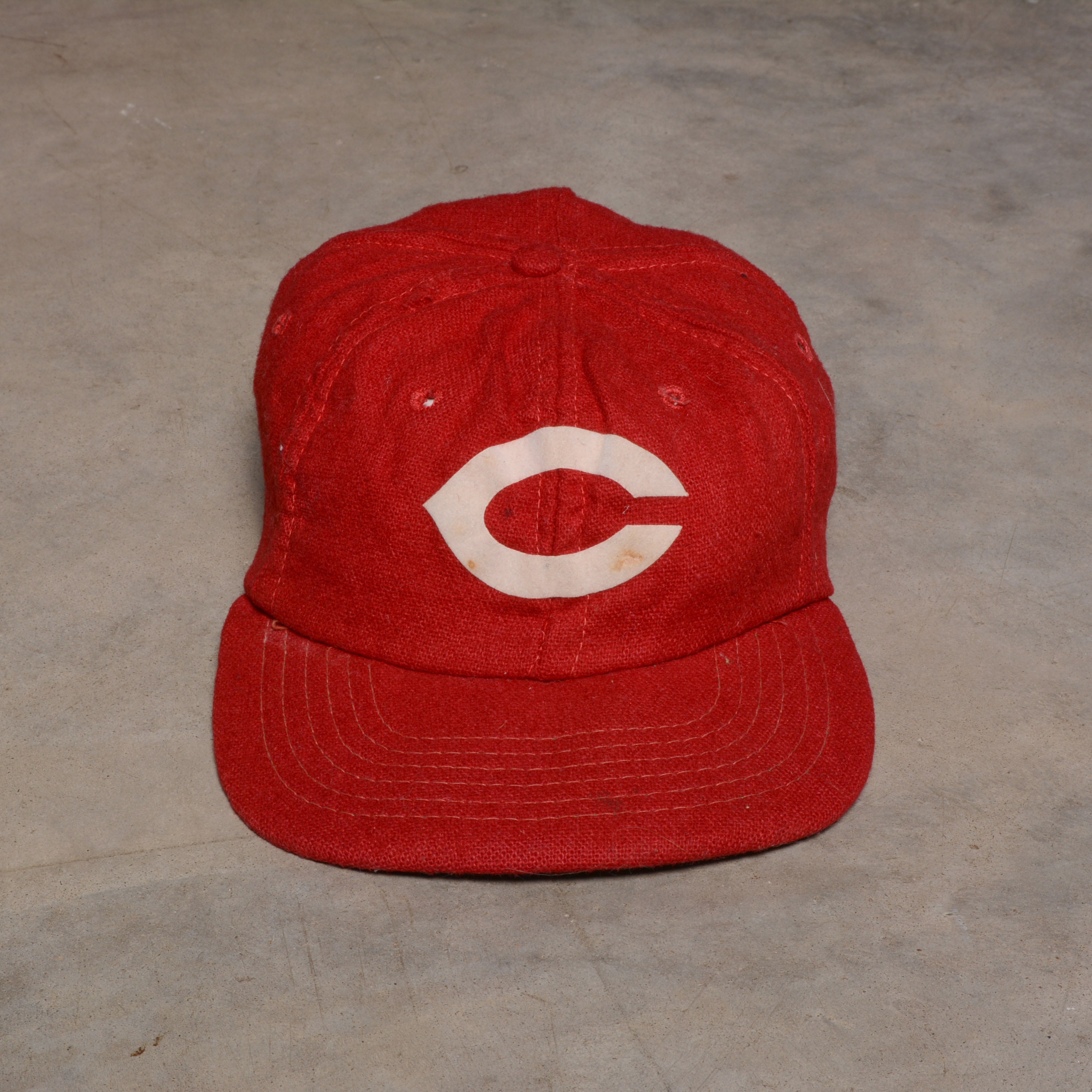 Vintage 60s Cincinnati Reds Fitted Hat Wool New Era Dupont Visor