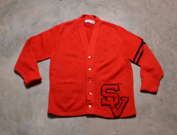 vintage 60s 70s varsity sweater letter letterman … - image 1