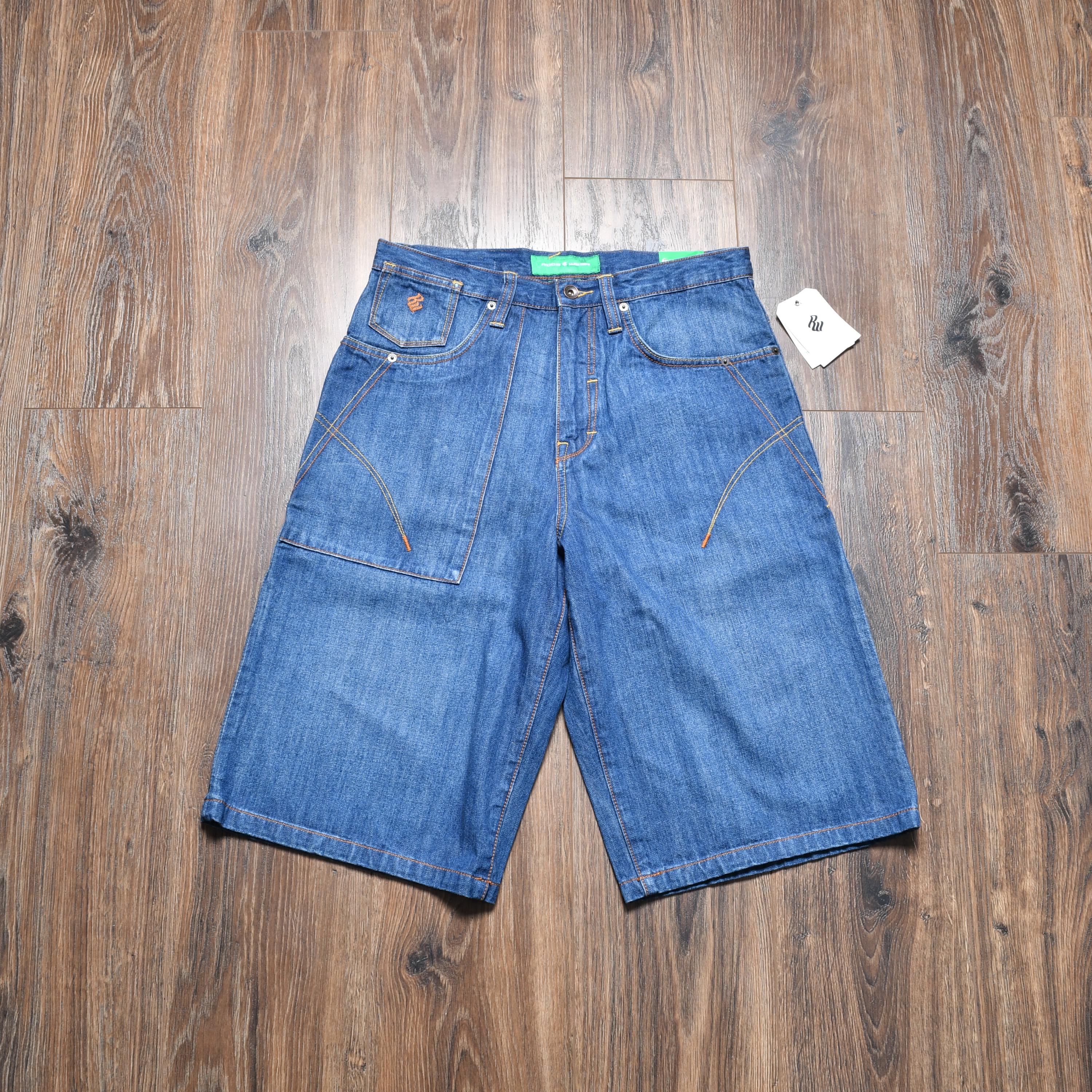 Vintage 00s Rocawear Denim Shorts High Waist Baggy 990 2000 Men 