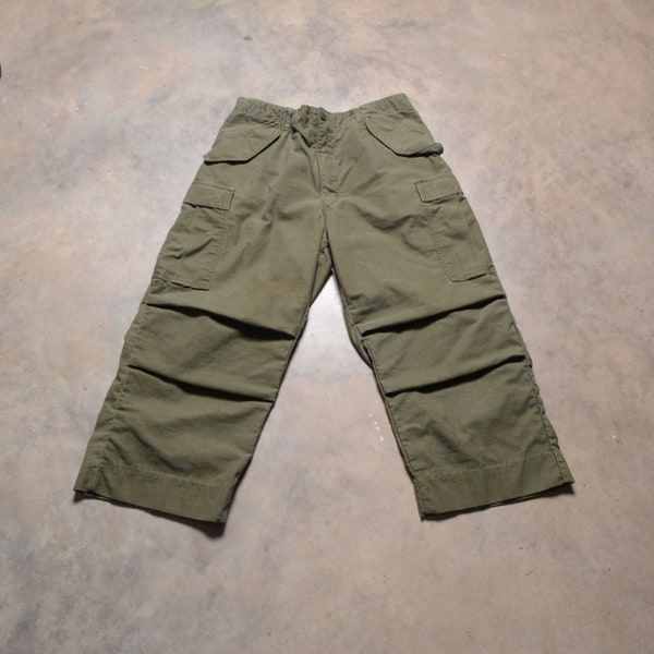 vintage 60s 70s army pants US military cargo field trouser M-1951 34-36 XS extra short men women unisex crop length