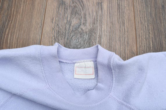 vintage 80s sweatshirt blank basic pullover laven… - image 3