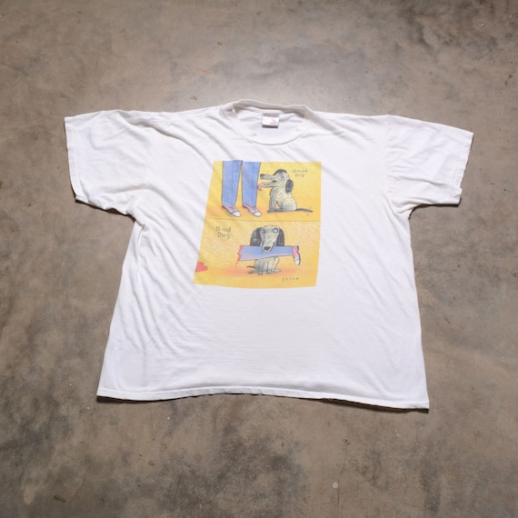 Vintage 90s Good Dog Bad Dog Richard Stine T-shirt 1990 Men Women 