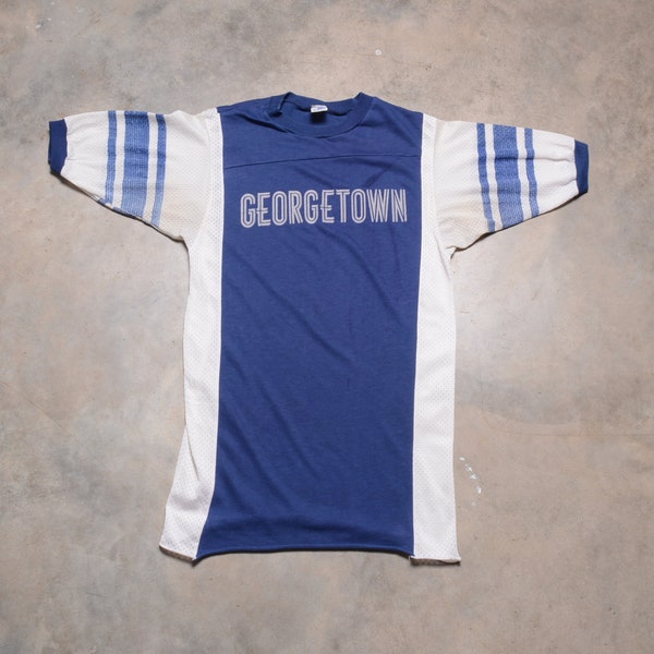 vintage 70er 80er Georgetown University Jersey Shirt Netz T-Shirt 1970 1980 Hoyas Herren Damen Unisex XS/S