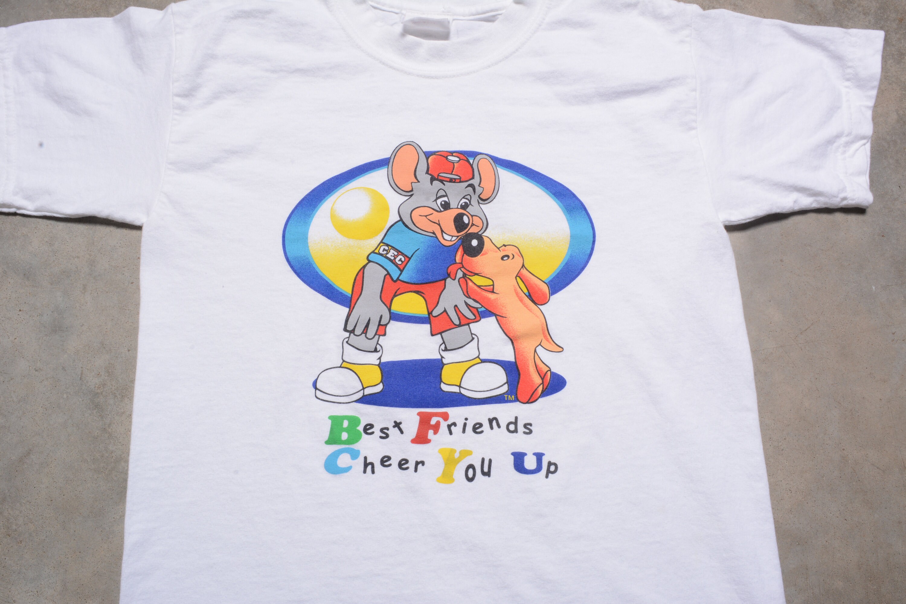 Vintage 80s 90s Check E Cheese T-shirt Best Friends Cheer