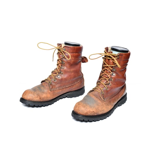 vintage 70s Cabela's work boots distressed brown … - image 1