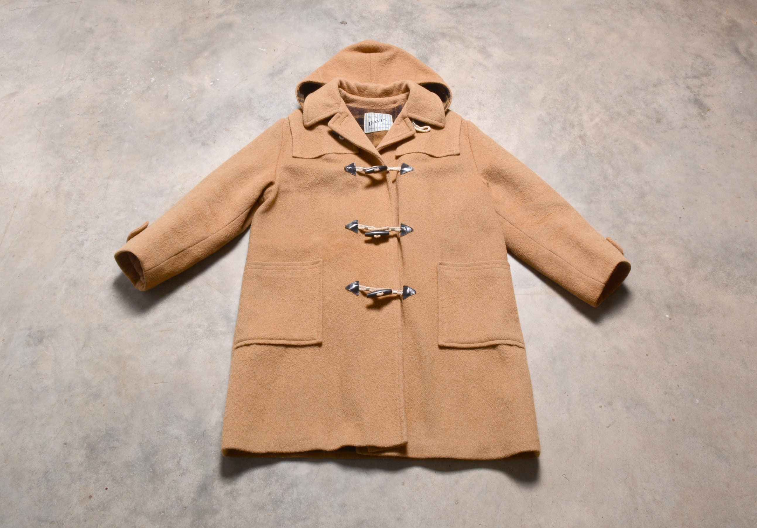 Vintage 70s Duffle Coat Tan Beige Toggle Overcoat S/M 38 40 - Etsy
