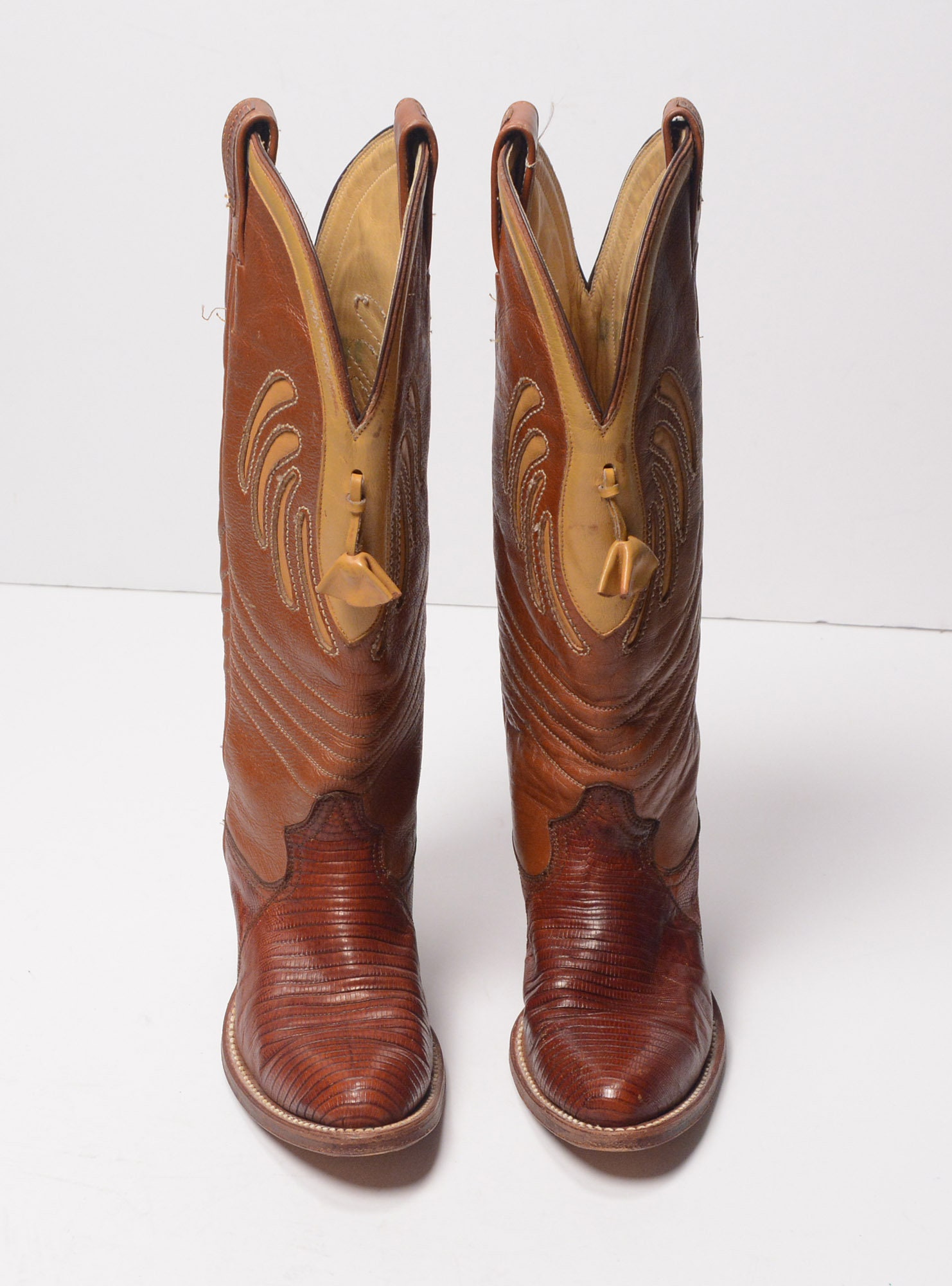 Vintage Montana botas de vaquero de la piel de lagarto iguana | Etsy México