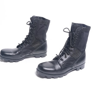 vintage 80s 90s combat boots Rothco jump boots 1080 1990 men size 9 punk rock goth grunge leather cloth jungle boot