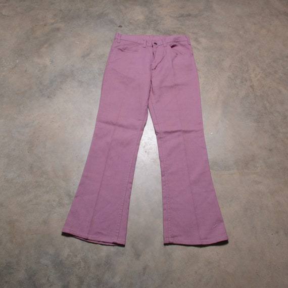 vintage 70s Levis jeans lavender purple polyester… - image 4