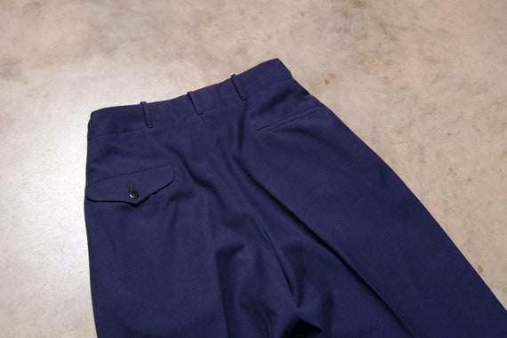 vintage 50s dress pants blue gabardine wool trous… - image 5