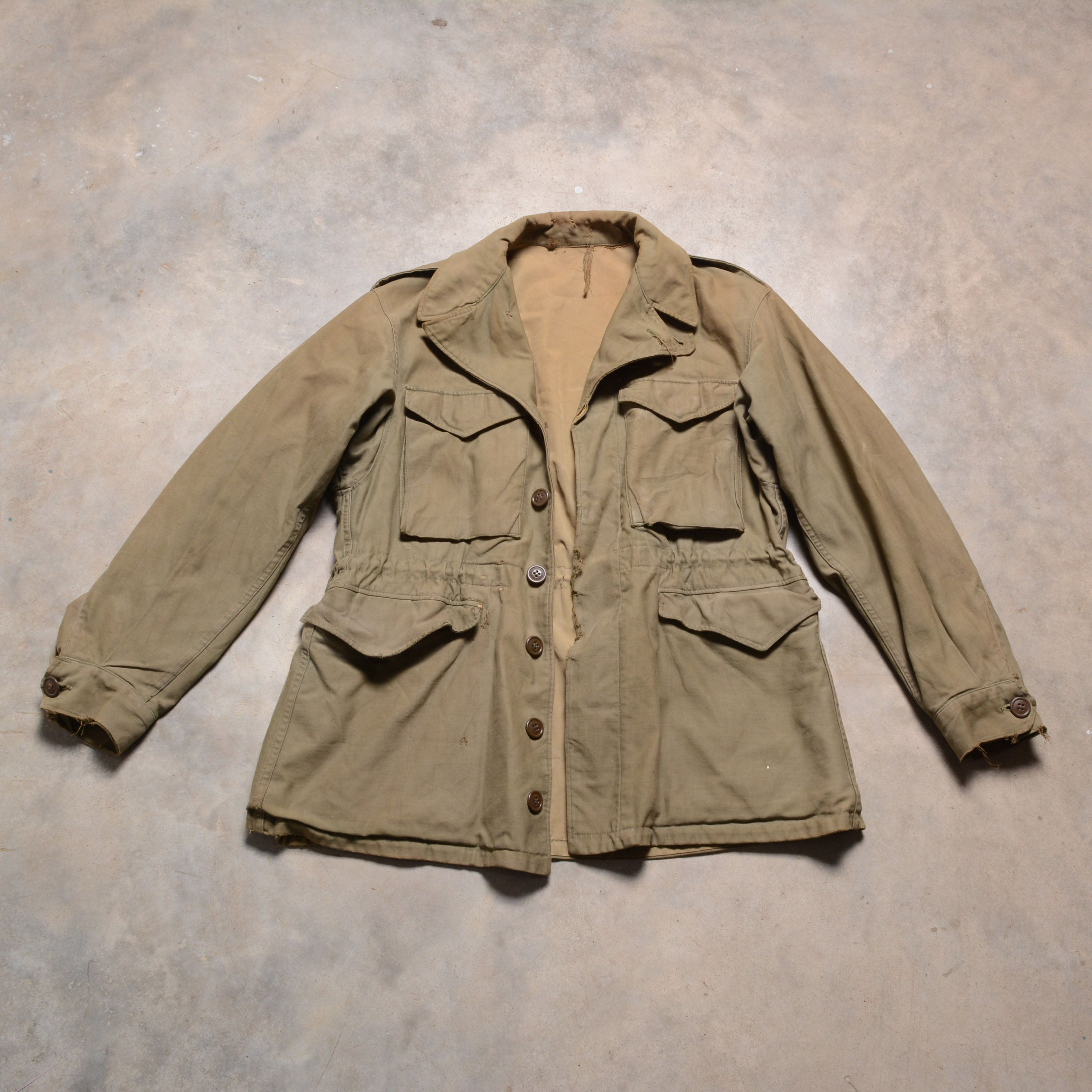 Vintage 40s US Army Field Coat M-1943 Winter Jacket Olive Drab