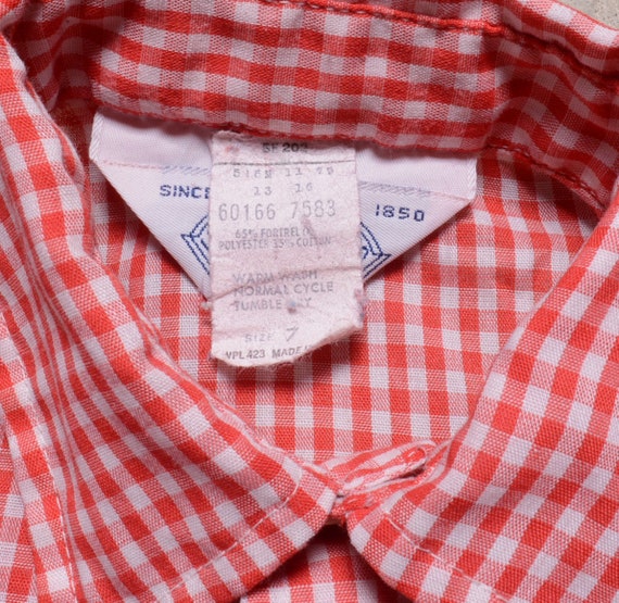 children vintage 70s gingham plaid Levi'sshirt bo… - image 3