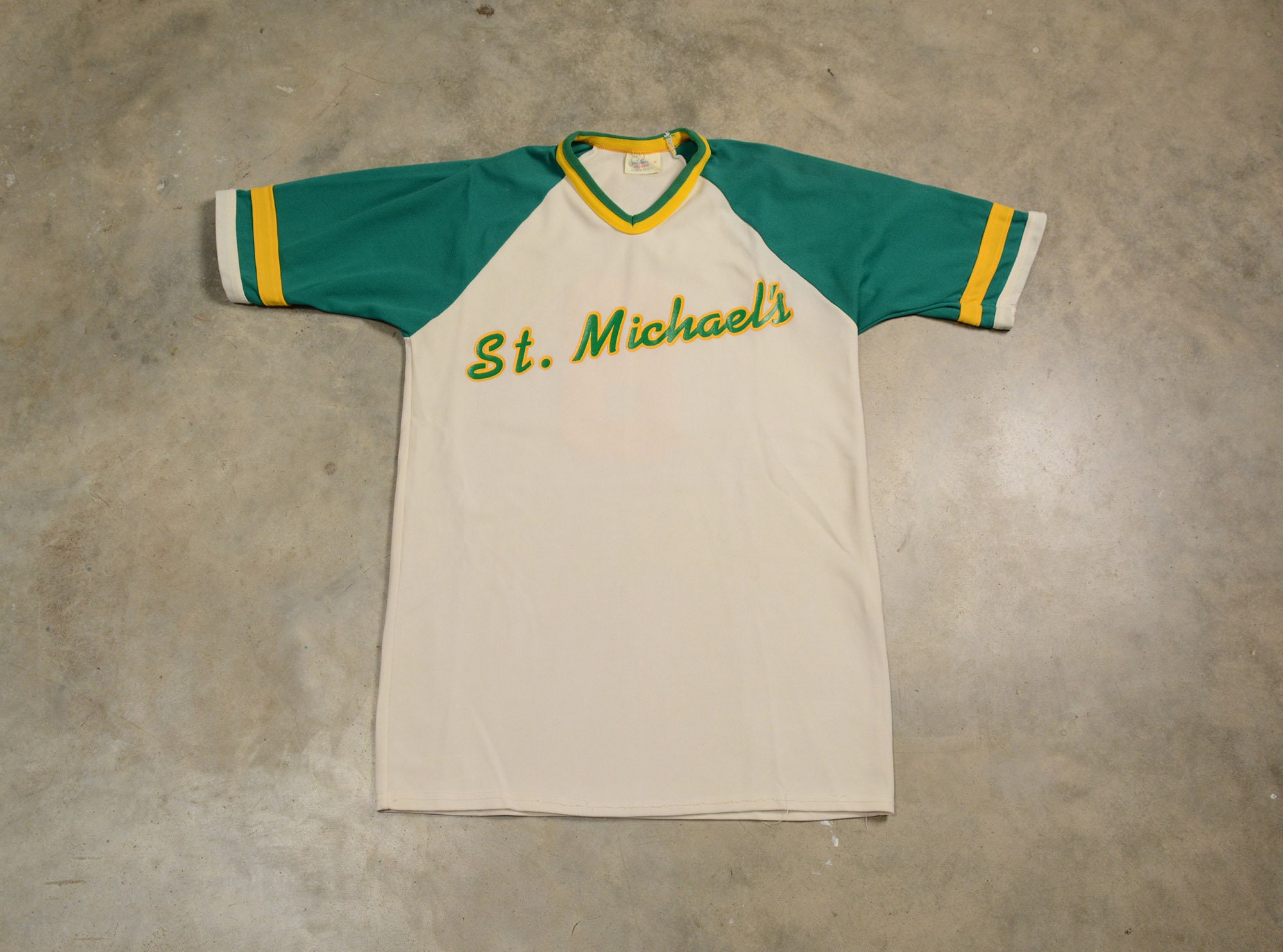 Vintage 70s 80s Baseball Jersey T-shirt Yellow Green Tan St. | Etsy