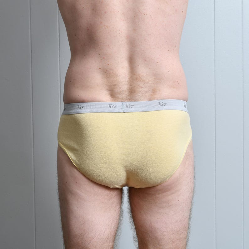 Pu&ograve; includere: Slip giallo chiaro con fascia in vita grigia con motivo ripetuto. Lo slip &egrave; realizzato in un tessuto morbido e di colore chiaro. La fascia in vita &egrave; in vita.