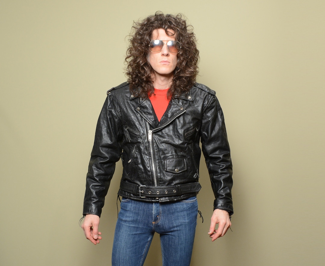 Vintage 80s Leather Motorcycle Jacket SHAF Zip Out Vintage 80s Leather Motorcycle Jacket SHAF Zip Out
