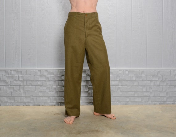 vintage 40s army pants US military 1940 olive gree