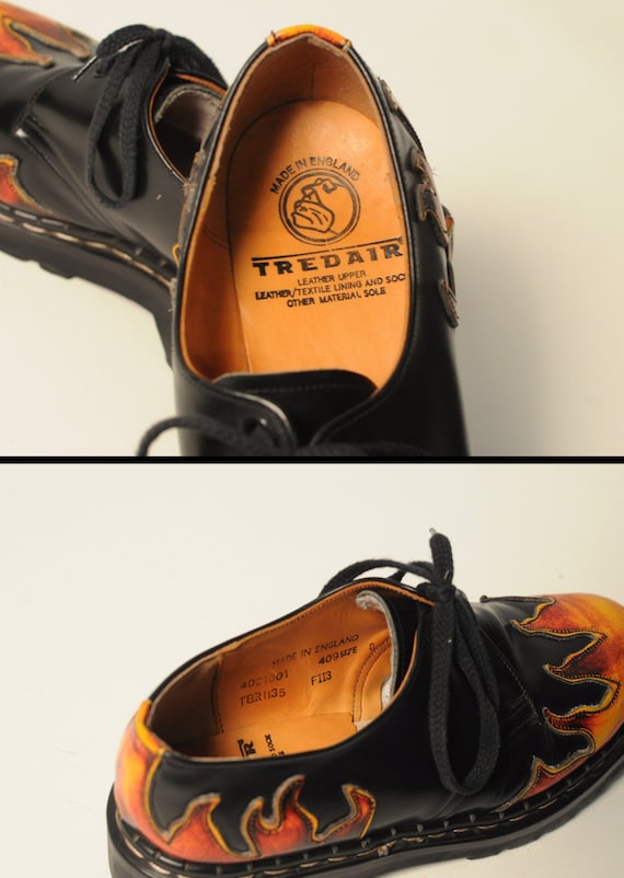 靴 TREDAIR Vintage Tredair Flame Shoes 80s 90s Flame Pattern Oxford Creeper