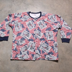 vintage 00s 9/11 USA Heroes stamp jacket WTC World Trade Center Twin Towers sweatshirt cardigan men women unisex XL