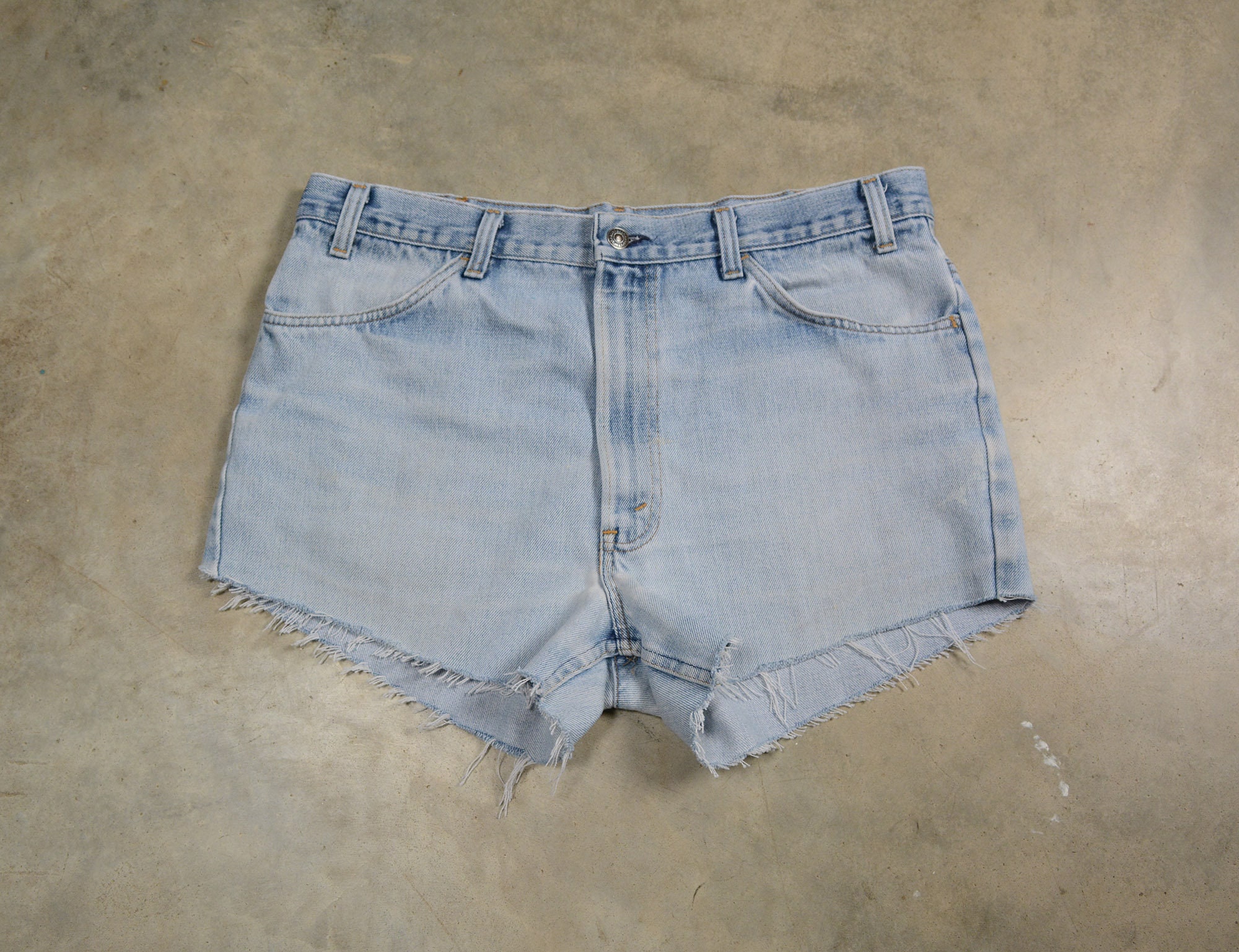 Vintage 70s Levi's 646 Jean Shorts Distressed Denim Light - Etsy