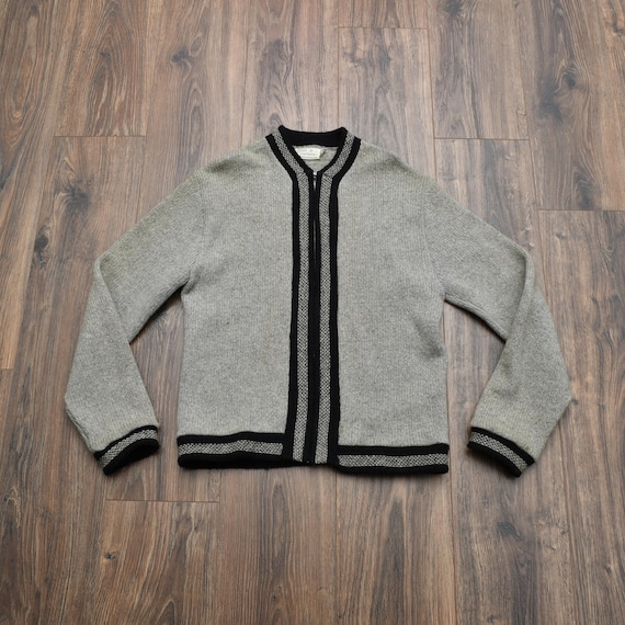 Vintage 60s Cardigan Sears Wool Zip up Sweater 1960 Men Menswear M