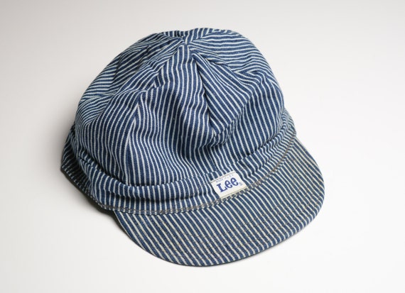 Vintage 60s Lee Engineer Hat Industrial Railroad Stripe 1960