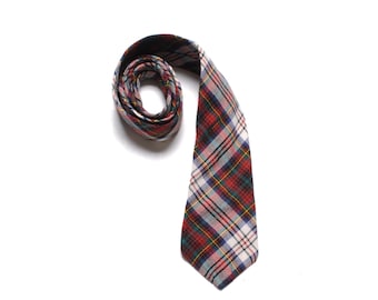 gravata vintage Norm Thompson gravata masculina masculina de lã flanela xadrez gravata preppy trad tartan