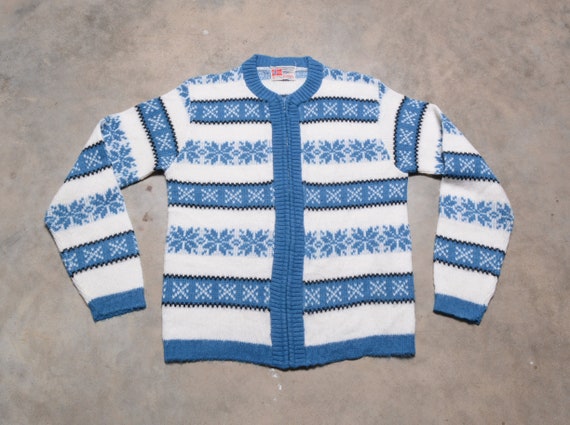 vintage 60s 70s fair isle sweater folk ethnic Nor… - image 1
