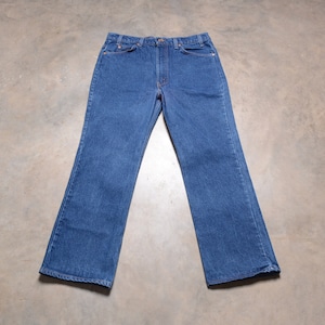 vintage 70s 80s Levis 517 jeans straight boot cut dark wash orange tab 1970 1980 vintage Levi&#39;s 36 waist 36x30 actual size