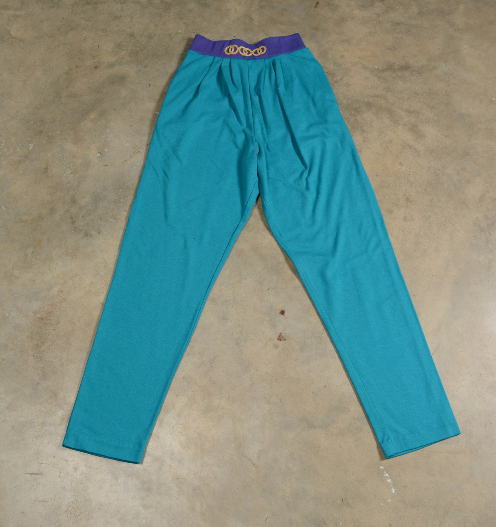 Vintage 80s Sweatpants Purple Teal Green Blue High Waist Taper - Etsy