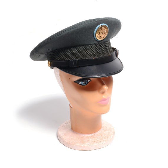 vintage 70s US army hat military hat visor crushe… - image 1