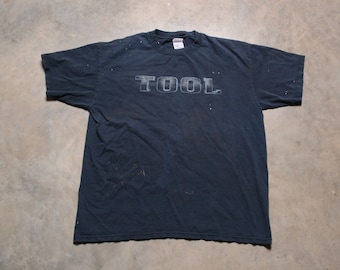 vintage 00s tool t-shirt Salival skeleton hands tour tee shirt distressed thrashed 2000 men women unisex XL