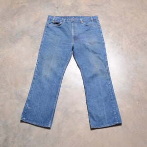 vintage 70s 80s Levis 517 jeans straight boot cut dark wash orange tab 1970 1980 vintage Levi&#39;s tag size 40x30 39x29