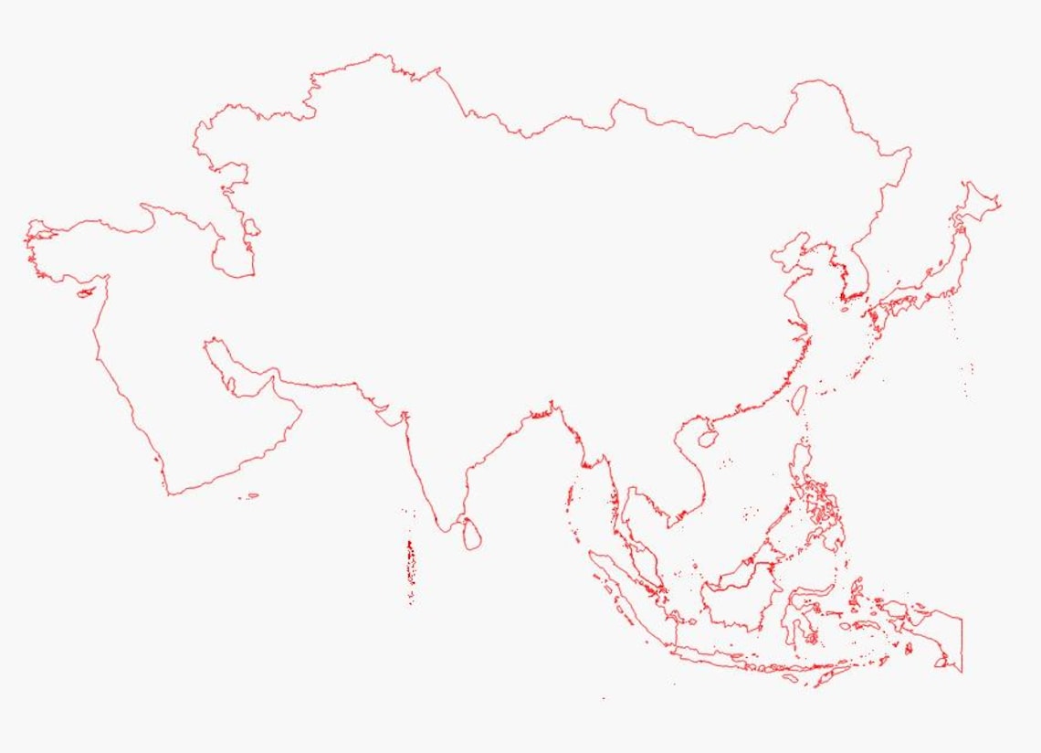 Buy Asia Map SVG DXF Lightburn – Laser Cut File – Asia Map Template ...