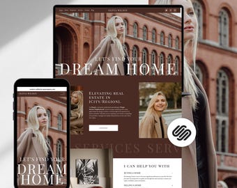 Real Estate Website Template Squarespace 7.1, Luxury Realtor Website Design, Editorial Agent Site, Minimalist Property Listing Template