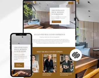Real Estate Squarespace 7.1 Website Template | Luxury Realtor Website Design | Real Estate Agent Site | Property Listing Portfolio Template